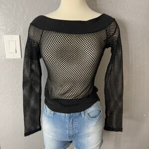 Mango Openwork knit sweater, Black, XS